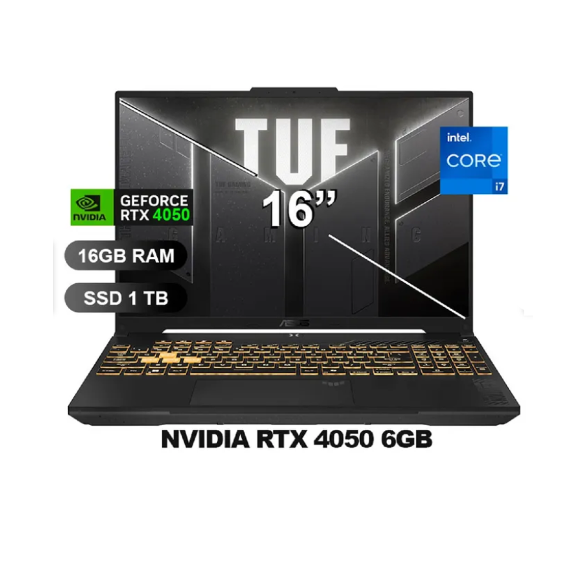 Laptop Gaming ASUS TUF F16 FX607V 16 WUXGA 144Hz Intel Core i7-13620H 16GB 1TB SSD RTX 4050 Free DOS