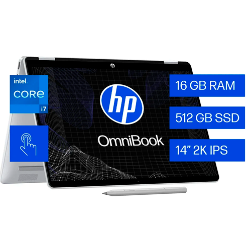 HP OMINIBOOK 5, intel core 5, 16 GB RAM, 512 SSD FLIP 14-FP0053LA 2  EN 1